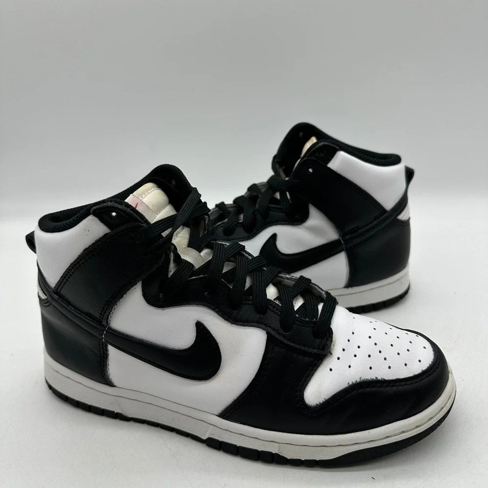 Nike DD1869-103 Womens Size 8 Dunk High Panda Sneakers White Black High Top Shoe